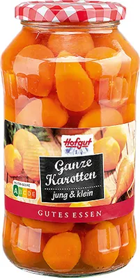 Produktbild von Hofgut Ganze Karotten Jung und Klein im Glas vorgekocht 720ml