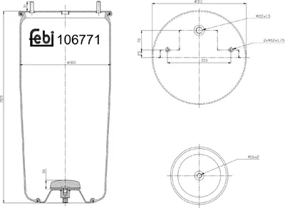 Produktbild von FEBI BILSTEIN Luftfederbalg Federbalg 106771 789mm 311mm