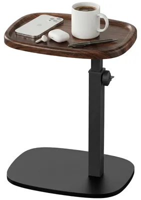Produktbild von VASAGLE Sofatisch höhenverstellbar, C-Form Beistelltisch, Couchtisch für Wohnzimmer, 30 x 40 x 69 cm, walnussfarben-schwarz
