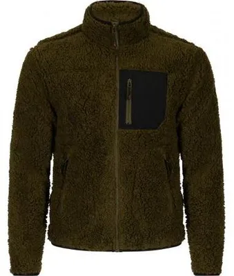 Produktbild von il Lago Prestige Teddyfleece-Jacke Halver Herren (Oliv/Schwarz) Größe L
