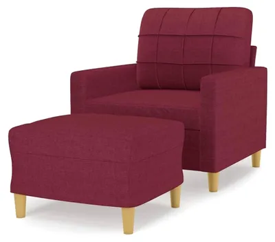 Produktbild von Sessel mit Hocker Weinrot 60 cm Stoff