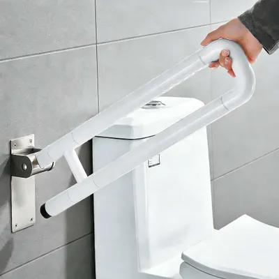 Produktbild von Toiletten-Haltegriffe, Stützklappgriff, Sicherheits Aufstehhilfe Toiletten, Haltegriff für Senioren Schwangere, Rutschfest, Tragfähigkeit von 200kg