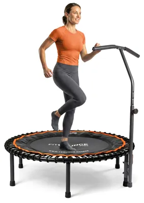 Image de Mini trampoline - Élastiques - Barre T réglable - 101,6 cm - Pliable - Jusqu'à 181 kg