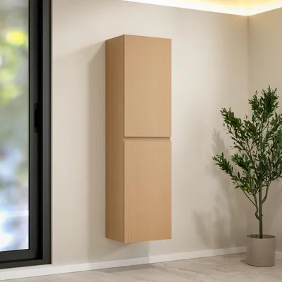 Produktbild von Mirlux Badezimmer Hochschrank Ruvo 150 cm Helle Eiche hängend mit Soft Close