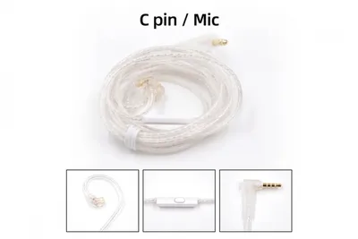 Immagine prodotto di Cavo di aggiornamento placcato in argento KZ, con connettore a 2 pin (connettore a forma di "C")