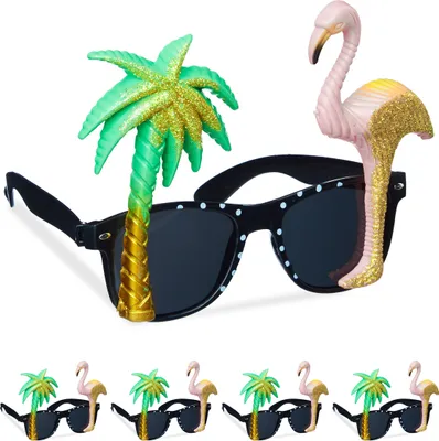 Produktbild von relax 5er Set Partybrille Flamingo und Palme