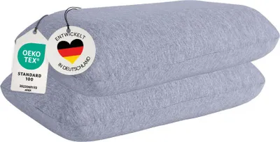 Produktbild von 2er Set Kissenbezüge für Reisekissen GRAU, 25 x 40 cm, weich & hautfreundlich, verdeckter Reißverschluss, CASIMUM