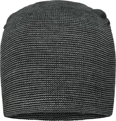 Produktbild von Casual Long Beanie Lässige überlange Strickmütze silver/black, Gr. one size