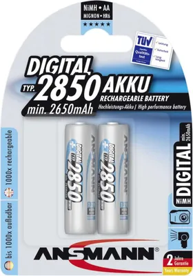Image de ANSMANN Digital - Batterie 2 x type AA - NiMH - (rechargeable) - 2850 mAh