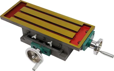 Produktbild von Frästisch - Kreuztisch für Fräsmaschine - Gusseisen - X‑Achsenweg 27 cm - Schwerlast - Präzision - Rot