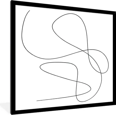 Produktbild von MuchoWow® Gerahmtes Poster Linienkunst - Minimalismus - Abstrakt 40x40 cm - Poster mit Schwarzem Bilderrahmen Wandposter Rahmen Foto Bilder - Mit Rahmen - Wanddekoration Schlafzimmer