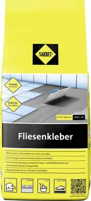 Produktbild von SAKRET Hydraulisch erhärtender Fliesenkleber Dünnbettmörtel 5 kg für innen, Wand und Boden