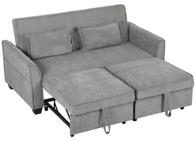 Produktbild von HOMCOM Schlafsofa, 4-in-1 2-Sitzer Sofa Ausziehbar 142x186cm mit Schlaffunktion