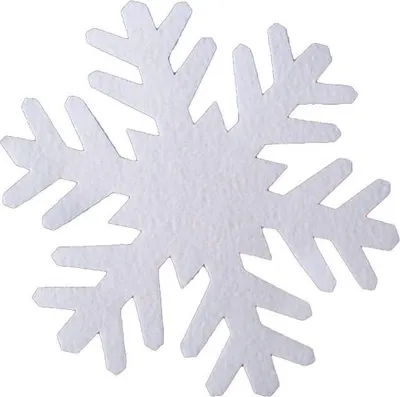 A white snowflake decoration on a white background.