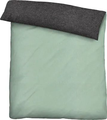 Produktbild von biberna Melange-Flanell Bettwäsche "MELANGE UNI" MINT 155x220 cm