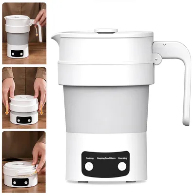 Produktbild von Miniwasserkocher, Reisewasserkocher faltbar 0,6 Liter, elektrischer Wasserkocher mit Touch-Steuerung und Display