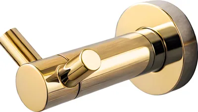 Produktbild von Balneo | Doppelter Handtuchhaken Edelstahl glänzend gold | Badezimmerhaken QUBE Rostfrei | Wandhaken für Badezimmer