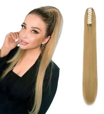 Obrázek produktu pro Doplňek do vlasů, cop "koňský ocas", rovné, dlouhé vlasy, 55 cm, tmavě blond, 130 g, syntetické vlasy
