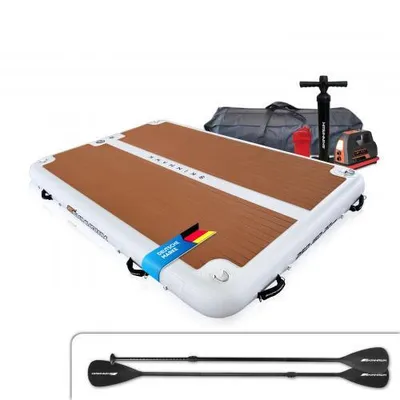 Produktbild von SKINHAWK BADEPLATTFORM AUFBLASBAR 250CM X 160CM X 20CM BELASTBARKEIT 410KG – Set mit Paddel und elektrischer Pumpe
