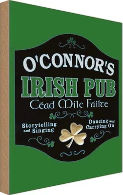 Produktbild von vianmo Holzschild 18x12 cm O´Connor`s Irish Pub dancing Geburtstag Feiern Party