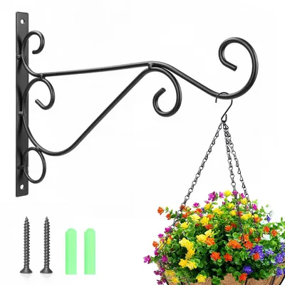Productafbeelding van Wandhaak voor Bloemenampel 25 cm Zwart