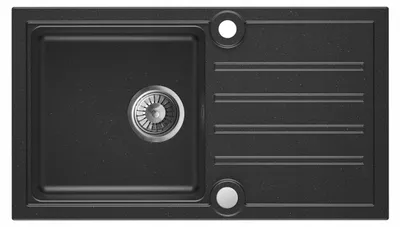Produktbild von Granitspüle Schwarz mit Sprenkeln 76 x 43 cm Paolo Einbauspüle Küchenspüle Spülbecken Granitbecken modern robust pflegeleicht für Küche rechteckig XXL