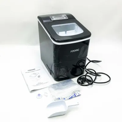 Produktbild von Eiswürfelmaschine FOOING Ice Maker Eiswuerfel in 6 Minuten fertig 2L Ice Machine Maker mit Eisschaufel und Korb LED-Anzeige Eiswürfelmaschinen für Home Bar