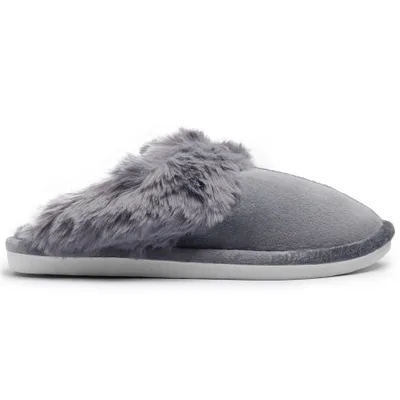 Productafbeelding van Damen wollen huisschoenen, winter, warme pantoffels, stoffen slippers, lamino, grijs, maat 36/37