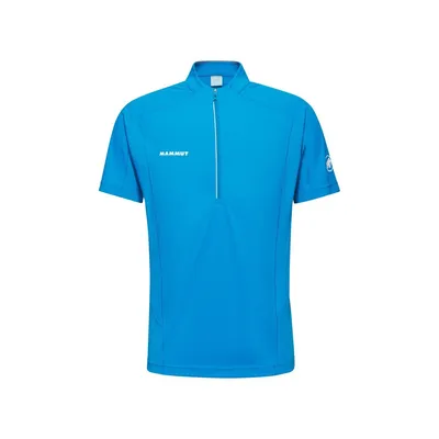 Aenergy FL Half Zip T-Shirt für Herren von Mammut in leuchtendem Blau mit kurzer Reißverschlussöffnung.
