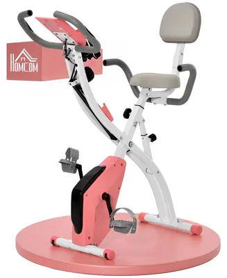Produktbild von HOMCOM Heimtrainer X-Bike Fahrradtrainer LCD-Display klappbar Rosa