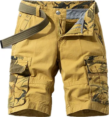 Produktbild von Herren Cargo Shorts Militär-Shorts Baumwolle Sommer Khaki Bequem S
