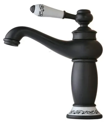 Immagine prodotto di Miscelatore per lavabo in ottone nero, finitura bronzo spazzolato, attacco da 3/8 di pollice