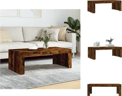 Zdjęcie produktu dla vidaXL Stolik kawowy dąb wędzony 102x50x36 cm materiał drewnopochodny - Stoliki kawowe