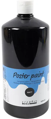Produktbild von Temperafarbe Matt, Schwarz, 1000 ml/ 1 Fl. [HOB-642184]