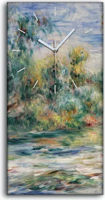 Produktbild von Leinwand Uhr Küche Wohnzimmer Bild 30x60 Malerei Abstrakte Wald Bäume Kunst - weiße Hände