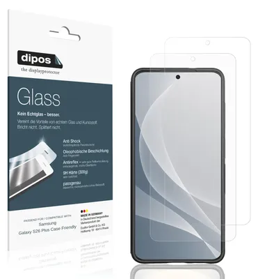 Produktbild von 2x Schutzfolie für Samsung Galaxy S26 Plus Case Friendly matt - Anti-Shock 9H Folie dipos Glass Kunststoffglas