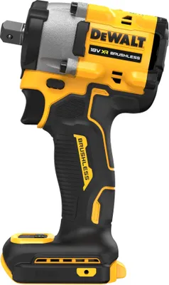 A studio shot of a yellow and black DeWalt impact wrench.