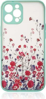 Produktbild von Türkise Blumenhülle für iPhone 13 Pro – Stylisch & Robust KP24751