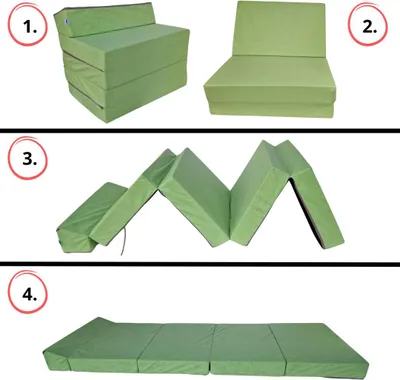 Produktbild von Klappmatratze mit Kopfteil 195x70x10 cm - 1229, bequem, tragbar, praktisch, Camping, Gästebett & Reisen in einem