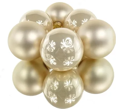 Produktbild von Christbaumkugeln Pearl beige Ø 8 cm aus Glas - 6er Set