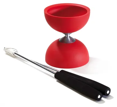 Produktbild von Eureka Diabolo Spielzeug Set mit Aluminium Stäben - rot - Gummi