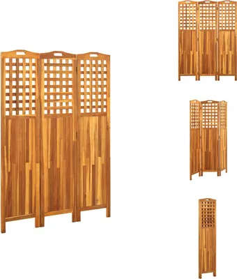 Obrázok produktu pre vidaXL 3-dielna deliaca stena 121x2x170 cm z masívneho akáciového dreva - Deliaca stena