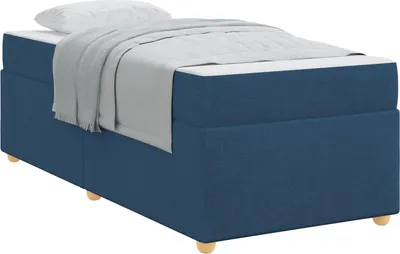 Produktbild von Bettrahmen mit Matratze Blau 100 x 200 cm Stoff