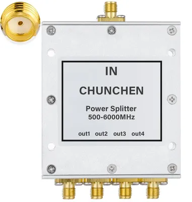 Productafbeelding van SMA Vrouwelijke 4 Weg Signaalsplitter 0.5-6GHz voor Antenne Kabel