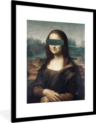 Produktbild von MuchoWow® Gerahmtes Poster Mona Lisa - Da Vinci - Gemälde 60x80 cm - Poster mit Schwarzem Bilderrahmen Wandposter Rahmen Foto Bilder - Wohnzimmer - Dekorationen - Prämie