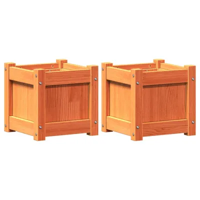 Produktbild von Pflanzkübel 2 Stk. Wachsbraun Massivholz Kiefer