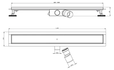 Produktbild von Profi Duschrinne Befliesbar 2in1 60-140cm Edelstahl SU 316, Maße:90cm