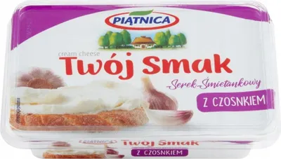 Zdjęcie produktu dla Piątnica Serek Śmietankowy Twój Smak Czosnek 135 g