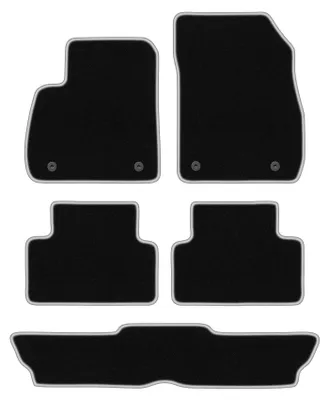 Produktbild von Fußmatten Velours Schwarz/Silber für Opel Zafira C 2012-2019 Set 5-tlg
