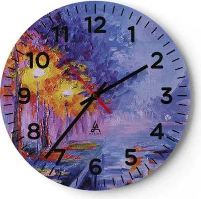 Produktbild von Wanduhr - Rund - Glasuhr - Paris Laternen Eiffel - 40x40cm - Schleichendes Uhrwerk - Lautlos - zum Aufhängen bereit - Dekoration Modern - Wanddekoration aus Glas - C4AR40x40-4199